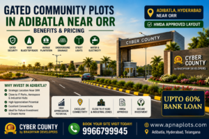 Gated community plots in Adibatla near ORR at Cyber County by Bhashyam Developers
